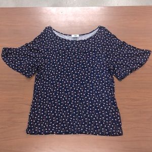 Old Navy - Navy Top with Floral Print - Women’s Small